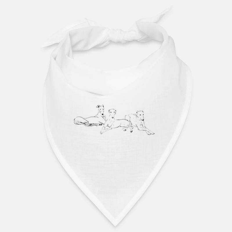 Trois lévriers - Bandana - blanc
