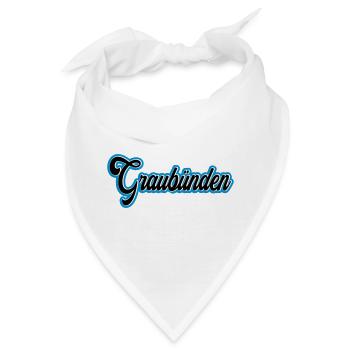 Graubünden Script mit Blau Outline - Bandana - Weiß - Vorne