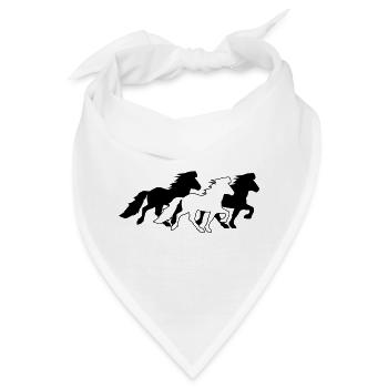 3 edle Islandpferde im Tölt  - Bandana - Weiß - Vorne