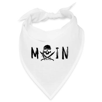 MOIN mit Totenkopf, Logo und Säbel schwarz - Bandana - Weiß - Vorne