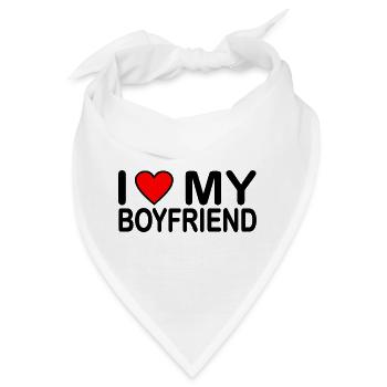 I love my boyfriend - Bandana - Weiß - Vorne
