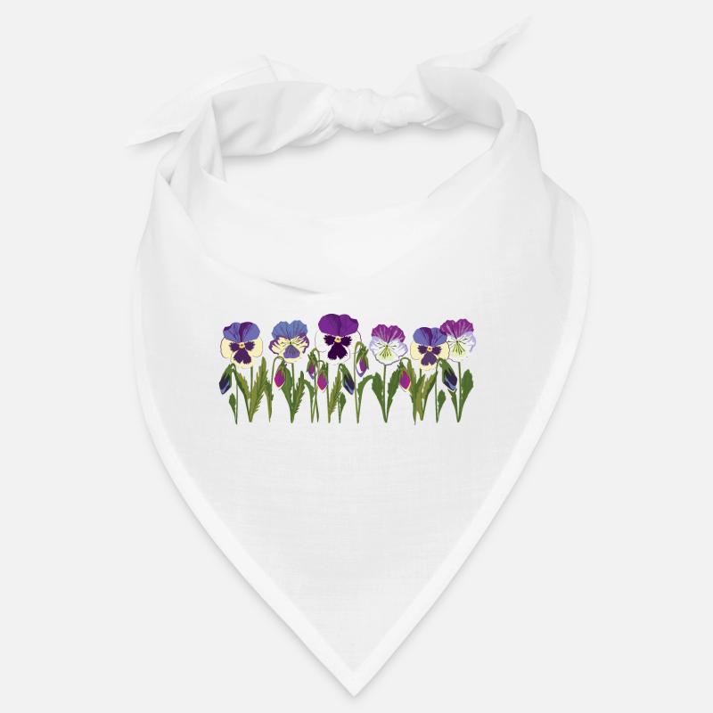 Rangée de fleurs de pensée en violet Bandana