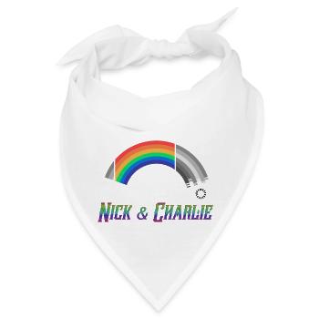 Heartstopper Regenbogen Nick und Charlie LBGTQIA+ - Bandana - Weiß - Vorne