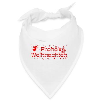 Frohe Weihnachten rot Sterne Engel Christbaum - Bandana - Weiß - Vorne