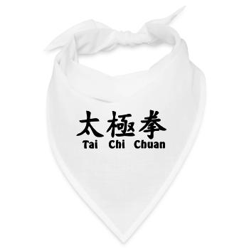 Tai Ji Quan Schrift horizontal mit Text - Bandana - Weiß - Vorne