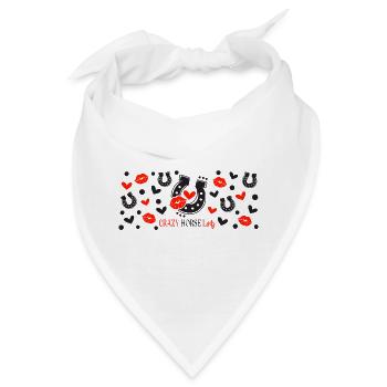 Crazy Horse Lady schwarze und rote Muster - Bandana - Weiß - Vorne