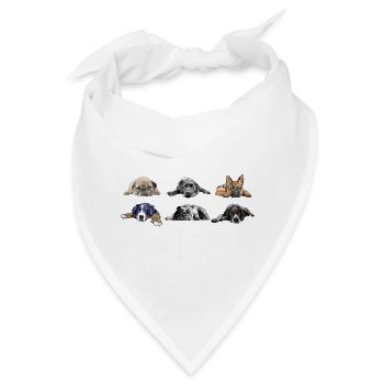 Mops Labrador Schäferhund Berner Bulldog Pointer - Bandana - Weiß - Vorne