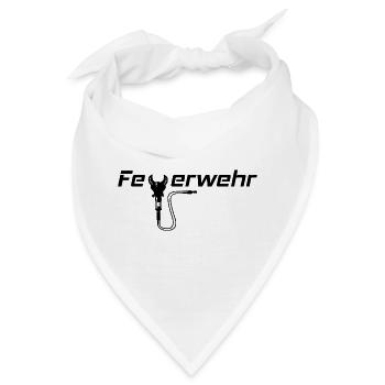 Feuerwehrschriftzug mit Schere - Bandana - Weiß - Vorne