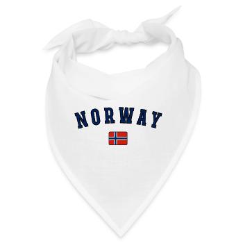 Norwegische Flagge, Norwegischer Stolz - Bandana - Weiß - Vorne