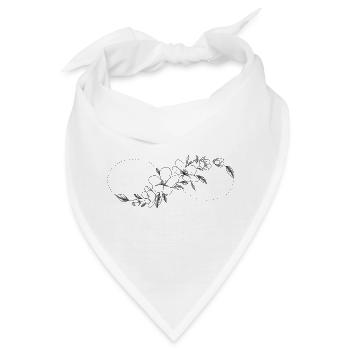 Blumige Kirschblüte und Unendlichkeitszeichen. - Bandana - Weiß - Vorne