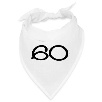 60. 60 JAHRE. 60-JÄHRIGES JUBILÄUM. 60. GEBURTSTAG. - Bandana - Weiß - Vorne