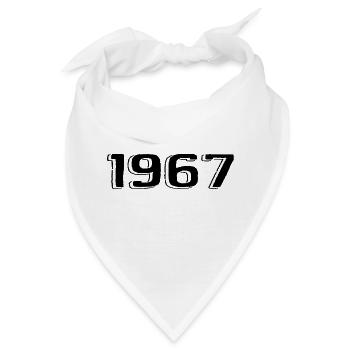 Jahrgang 1967 geboren Geburtstag Retro 1967 - Bandana - Weiß - Vorne