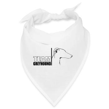 TEAM Greyhound Hunde Hund Windhunde Wilsigns - Bandana - Weiß - Vorne