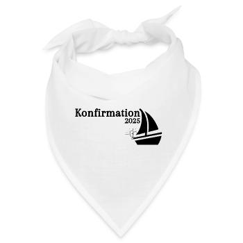 Konfirmation 2025 Schiff segelt am Horizont - Bandana - Weiß - Vorne