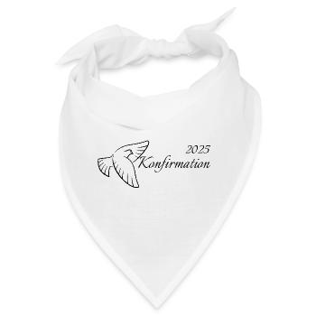 Konfirmation 2025 fliegende Taube Heiliger Geist - Bandana - Weiß - Vorne