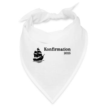 Konfirmation 2025 Schiff segelt heran - Bandana - Weiß - Vorne