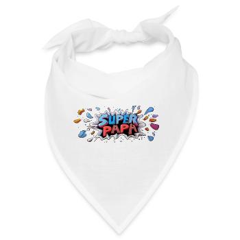 Superpapa Panorama Tasse Vati Papa Vatertag - Bandana - Weiß - Vorne