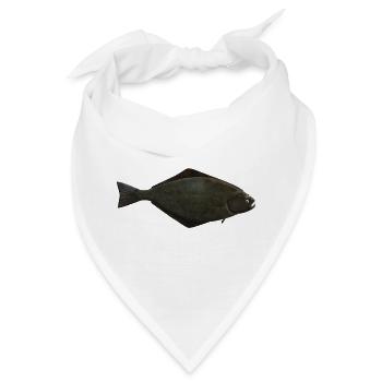 Heilbutt Natur für Angler in Norwegen oder Island - Bandana - Weiß - Vorne