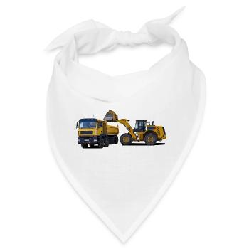 Lastwagen mit Radlader - Bandana - Weiß - Vorne
