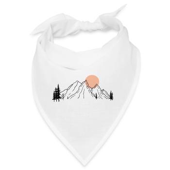 Sonnenbeschienene Bergsilhouette - Bandana - Weiß - Vorne