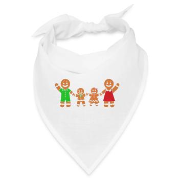 Lebkuchen Weihnachten Lebkuchenmann Gingerbread - Bandana - Weiß - Vorne