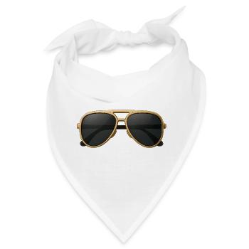 Goldene Pilotenbrille im Retro-Design - Bandana - Weiß - Vorne