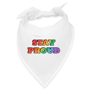 Bleib stark Mutige Retro-Typografie Regenbogen - Bandana - Weiß - Vorne