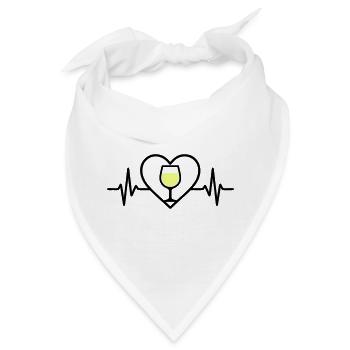 Wein Weinglas Herz Weißwein - Bandana - Weiß - Vorne