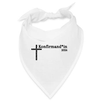 gendergerechte Konfirmation 2026 feiern Kreuz - Bandana - Weiß - Vorne