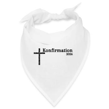 Geschenkideen zur Konfirmation 2026 Kreuz - Bandana - Weiß - Vorne