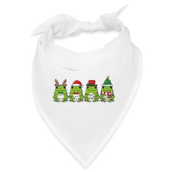 Frosch Weihnachtsmann Weihnachtsbeleuchtung - Bandana - Weiß - Vorne