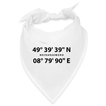 Neckargemünd mit GPS Koordinaten - Bandana - Weiß - Vorne