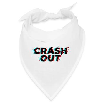 Crash Out – Glitch-Stil Schwarz Rot Cyan - Bandana - Weiß - Vorne