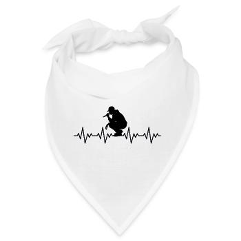 Rapper rappen MC Microphone Checker EKG Herzschlag - Bandana - Weiß - Vorne
