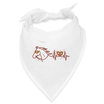 Karneval Fasching Reiterin Pferd Herzschlag  - Bandana - Weiß - Vorne