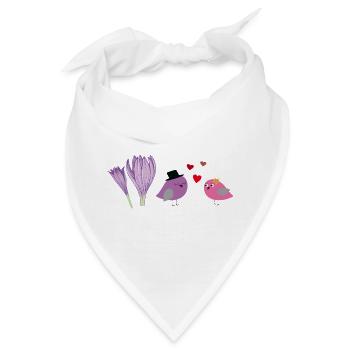 verliebte Vögel - Bandana - Weiß - Vorne