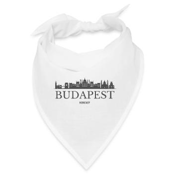 Budapest, Ungarn, Budapester Skyline - Bandana - Weiß - Vorne