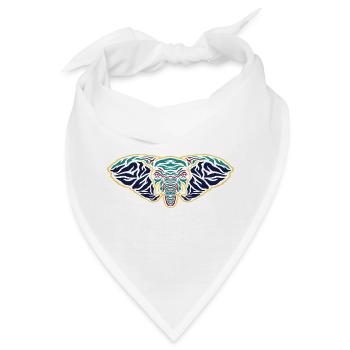 Psychedelischer Elefantenkopf - Bandana - Weiß - Vorne