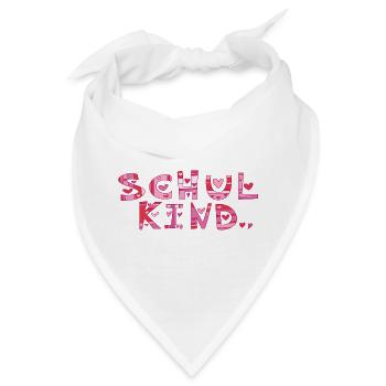 Schulkind mit Herzchen  - Bandana - Weiß - Vorne