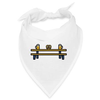Biergarten Tisch Volksfest Brezel Bier Stammtisch - Bandana - Weiß - Vorne