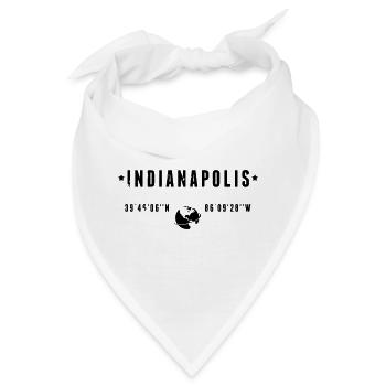 Indianapolis, Indiana Koordinaten GPS-Globus - Bandana - Weiß - Vorne