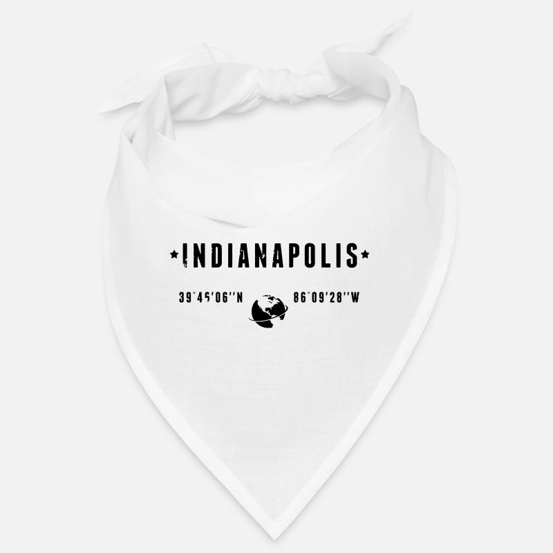 Indianapolis Indiana Coordinates Gps Globe Bandana