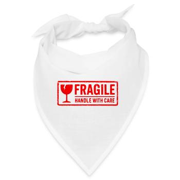 Fragile Handle with Care Versandmarkenvektor - Bandana - Weiß - Vorne