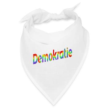 Regenbogen Demokratie - Bandana - Weiß - Vorne