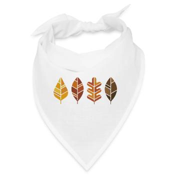 Geometrische Herbstlaub-Motive - Bandana - Weiß - Vorne