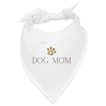 Dog Mom - Hundemama mit Herz, Geschenk Hundebesitz - Bandana - Weiß - Vorne