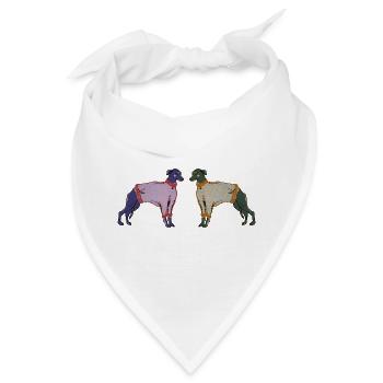 WHIPPETS IN STREIFEN - Bandana - Weiß - Vorne
