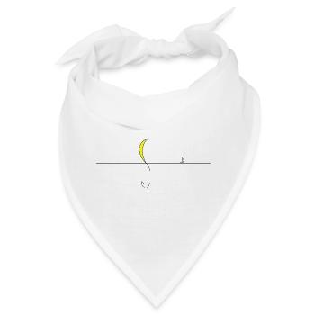 Nachtmond Silhouette Gelb Akzent - Bandana - Weiß - Vorne
