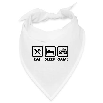 Eat sleep game - Bandana - Weiß - Vorne