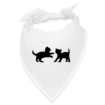 Zwei Kätzchen, die - Bandana - Weiß - Vorne